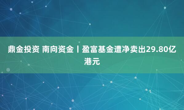 鼎金投资 南向资金丨盈富基金遭净卖出29.80亿港元